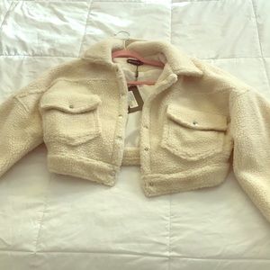 PTL cropped teddy coat